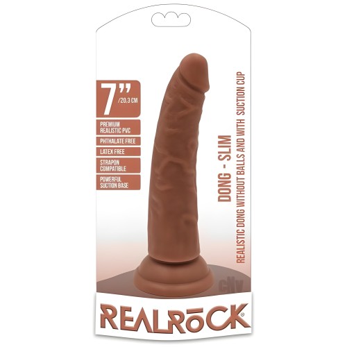 Realrock Slim Dildo Without Balls 7 Tan