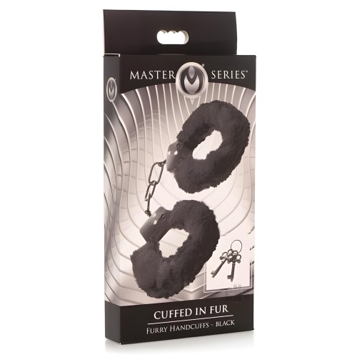 Ms Cuffed In Fur Handcuffs - Black
