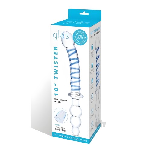 Twisted Dual End Dildo - 10" Clear
