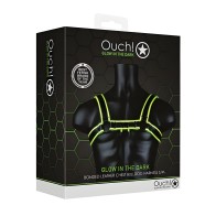 Ouch Chest Bulldog Harness S/M - Glow in the Dark