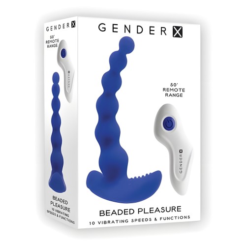 Gx Beaded Pleasure Blue - Vibrating Anal Beads
