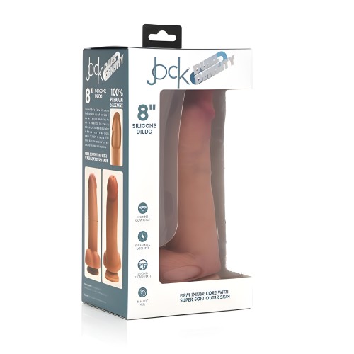 Jock Dual Density Silicone Dildo With Balls 8in Light