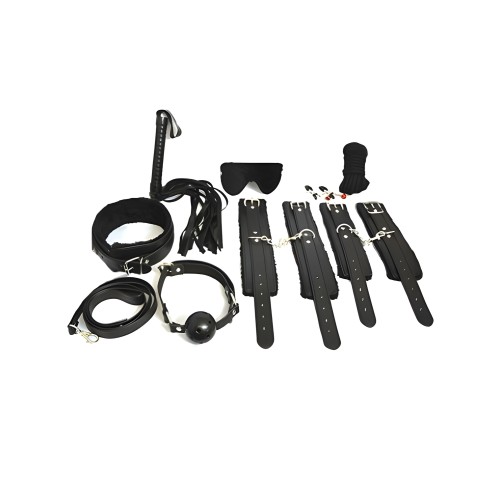 Todo en Bondage Kit de 12 Piezas - Negro