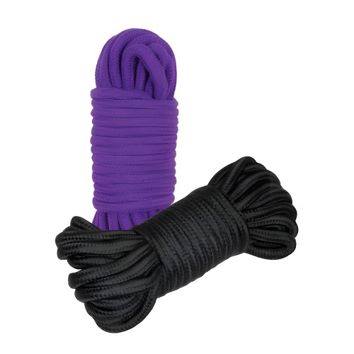 Cuerda de Bondage de Algodón Shibari 2 Pack - Negro/Púrpura