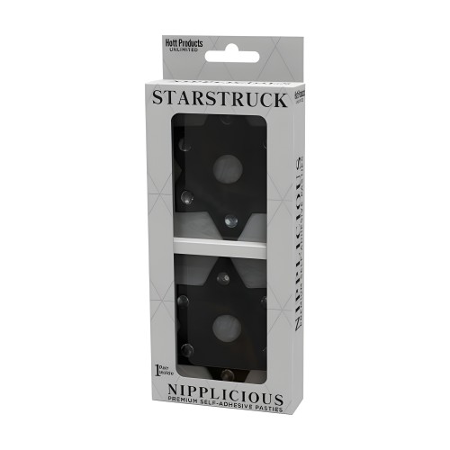 Nipplicious Starstruck Leather Pasties - Black