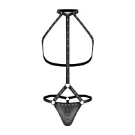 Arnés de Cuerpo Gladiador de Cuello Alto - Negro S/M