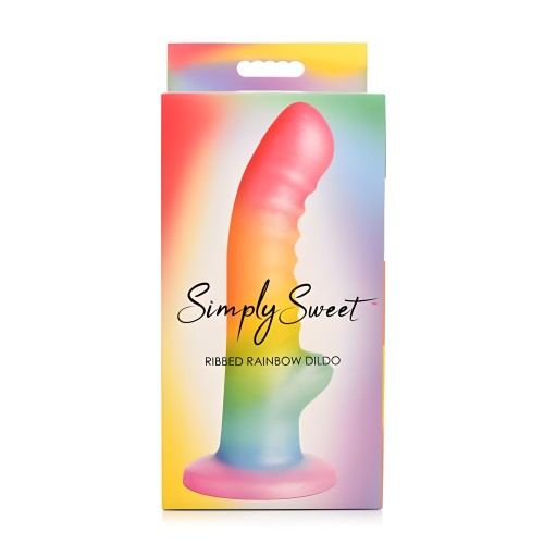 Simply Sweet Ribbed Dildo Rainbow