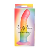 Simply Sweet Ribbed Dildo Rainbow
