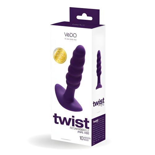 Vedo Twist Rechargeable Anal Plug - Purple