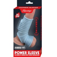 Manga Poderosa Vibrante Ajuste Estriado Azul