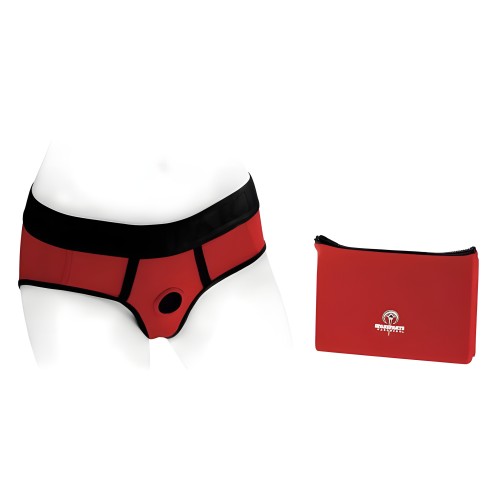 Tomboi Nylon Briefs Harness - Red/Black - Size L