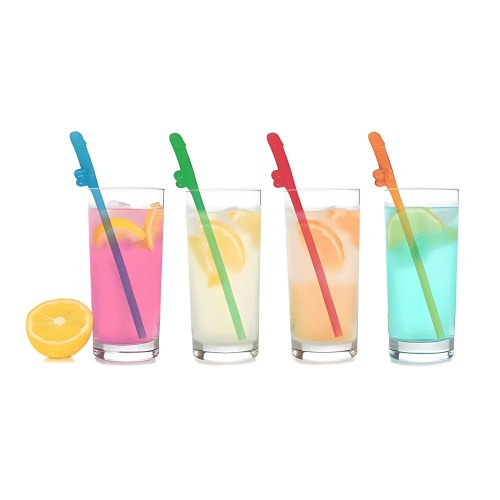 Super Fun Penis Party Straws | 8-pack Multicolor