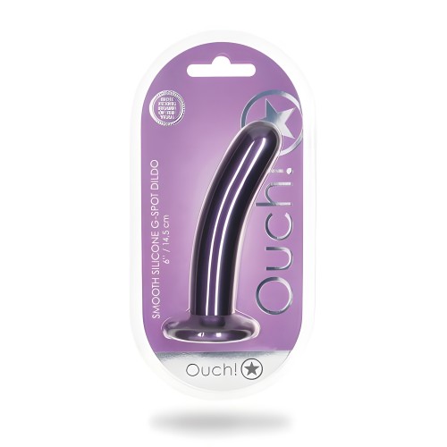 Shots Ouch! Smooth Silicone G-spot Dildo - Metallic Purple