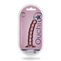 Dildo G-spot de Silicona Beaded 5 In. Ouch! Rosa Oro