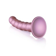 Dildo G-spot de Silicona Beaded 5 In. Ouch! Rosa Oro