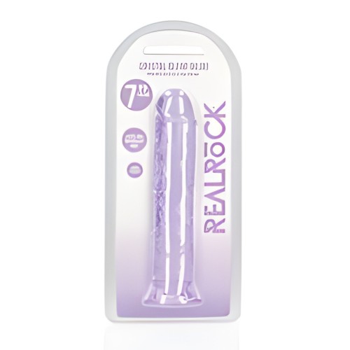 Shots Realrock Crystal Clear 7" Straight Dildo W/suction Cup - Purple