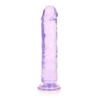 Realrock 8 Inch Clear Dildo Without Balls - Purple