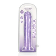Dildo Recto Realrock Cristal Claro 11 Pulgadas Sin Bolas