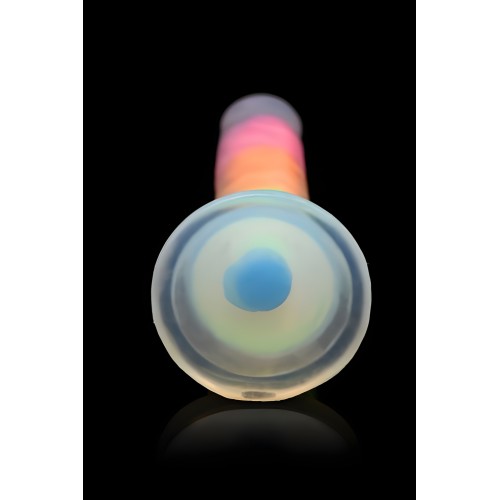 Dildo de Silicona Lollicock 7 Pulgadas Arcoíris que Brilla en la Oscuridad