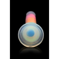 Lollicock Silicone Dildo 7 In. Rainbow Glow In The Dark