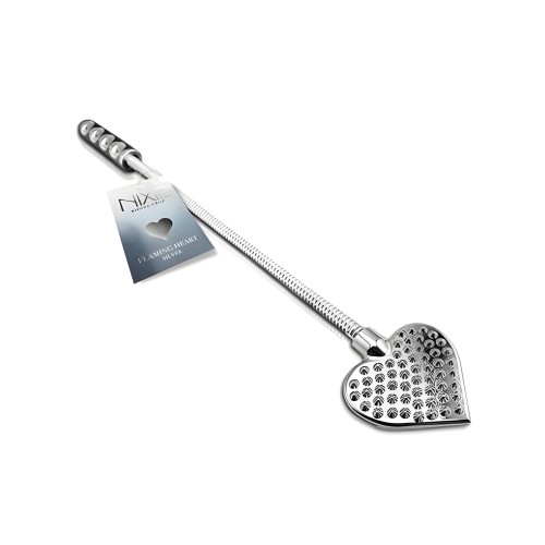 Nixie Metal Riding Crop Corazón Llamante