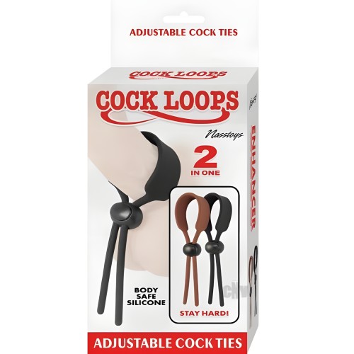 Cock Loops Adjustable Cock Ties - Brown & Black