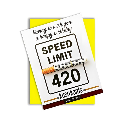 420 Speed Limit Birthday One Hitter Kard for Cannabis Lovers