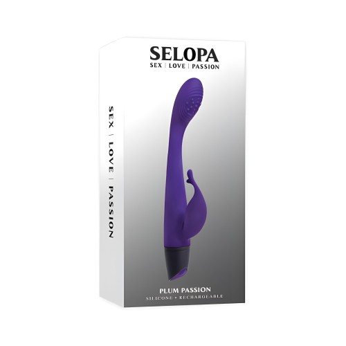 Vibrador Doble Estímulo Recargable Selopa Púrpura Pasión
