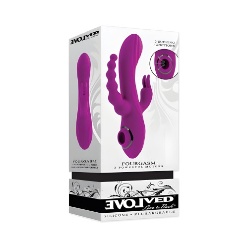 Evolved Fourgasm Rechargeable Triple Stim Vibe - Purple