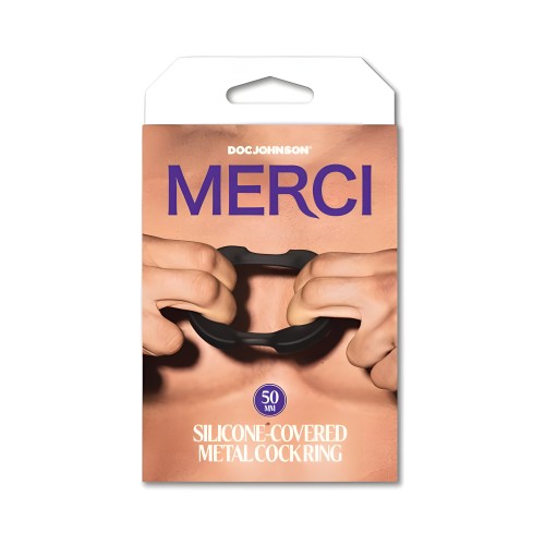 Merci Cock Ring - Silicone Covered Metal