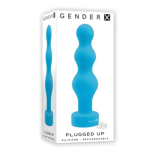 Gender X Plugged Up Rechargeable Silicone Vibrating Beaded Plug Teal