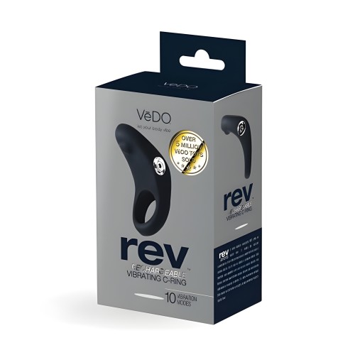 Vedo Rev Rechargeable Vibrating C-ring - Black