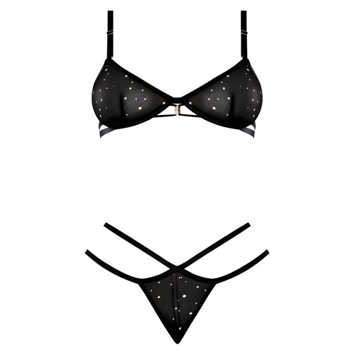 Magic Silk Glitz & Glam Bra And Thong Set - Black Queen Size