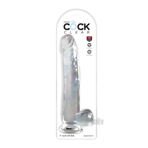 King Cock Clear With Balls 11in Clear