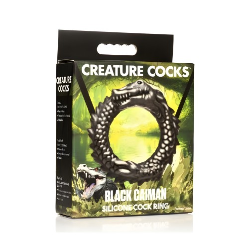 Black Caiman Silicone Cock Ring - Enhance Pleasure