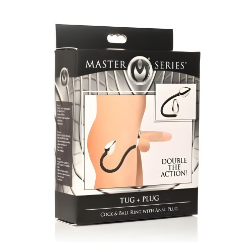 Tug And Plug Cock And Ball Ring With Anal Plug