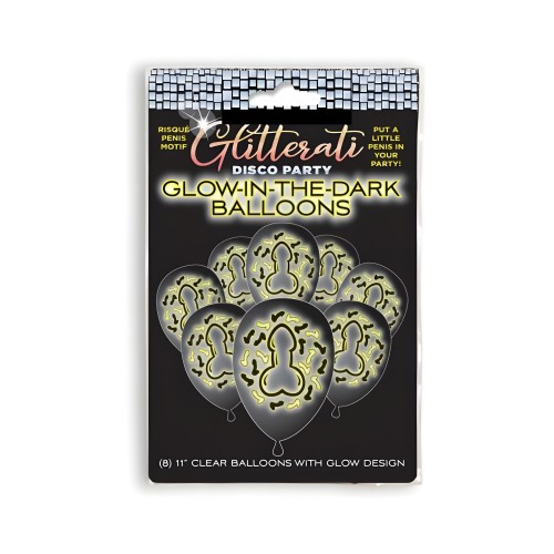 Glitterati Disco Glow In The Dark Balloons - 8-pack