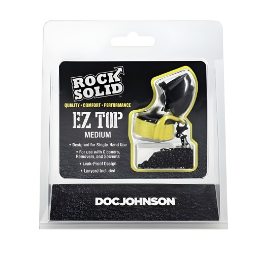 Rock Solid EZ Top Amarillo Mediano - Tapón a Prueba de Fugas para Uso con una Mano