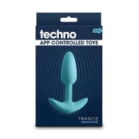 Plug Vibrante Controlado por App Techno Trance con Control Remoto Azul