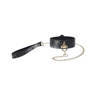 Ouch! Florence Collection Collar With Leash Black