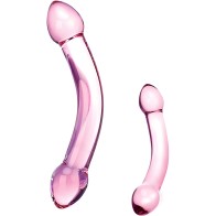 Glas Dildo de Vidrio Doble Problema - Púrpura