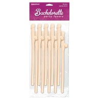 Bachelorette Party Favors Dicky Sipping Straws - Flesh Pack of 10