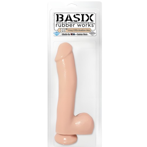 Basix Rubber Works 10 Dong w/Suction Cup - Flesh
