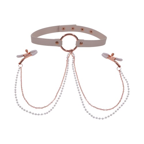 Collar Peaches 'n CreaMe con Pinzas para Pezones