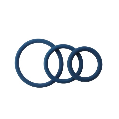 Spartacus Rubber Cock Ring Set - Blue