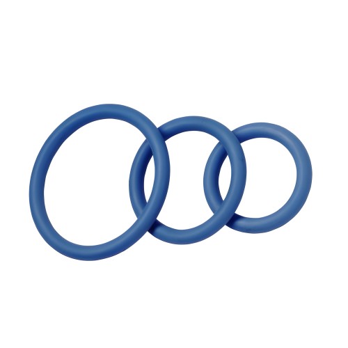 Set de Anillos para el Pene - Spartacus Nitrile Azul Pack de 3