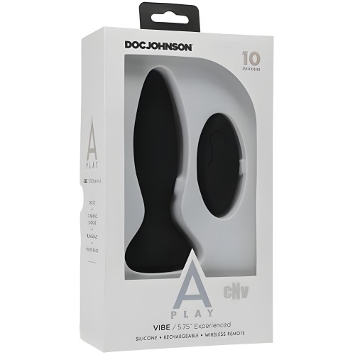 A Play Rechargeable Silicone Anal Plug - Black