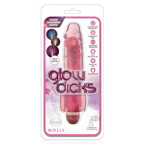 Blush Glow Dicks Glitter Vibrator - Molly Pink
