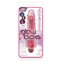 Blush Glow Dicks Glitter Vibrator - Molly Pink