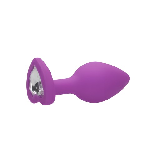 Plug Anal Corazón de Diamante Regular - Morado